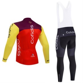 Set Fietsshirt Lange Mouw + Lange Koersbroek 2025 Cofidis Rood